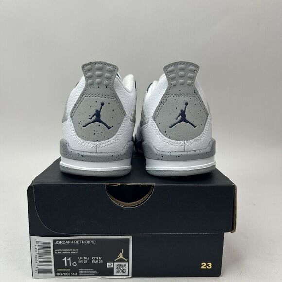 Nike Air Jordan 4 Retro PS White “Midnight Navy” 2023 - Picture 4 of 5